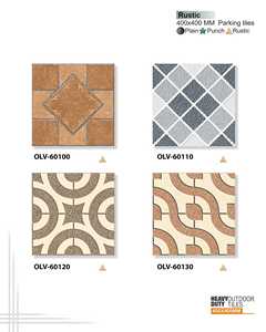 400x400mm Rustic Parking Floor Tiles Anti Slip Outdoor Porcelain Tiles Heavy Duty Parking Area Garden Terrace Ceramic Tiles - Product Image 3