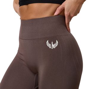 Legging marron taille haute pour femme, doux au toucher, extensible, pour l'entraînement, le fitness, le yoga, vêtement de sport performant, usage quotidien - Product Image 3