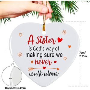 Ornement de Noël 2025 pour sœur, cadeau pour meilleure amie, femme, sœur, boule décorative pour arbre de Noël - Product Image 2