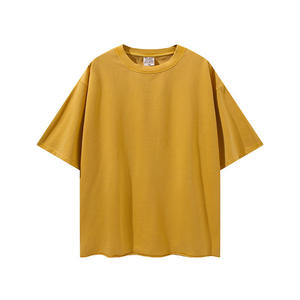 เสื้อยืดโอเวอร์ไซส์ผ้าฝ้ายหนานุ่มพิมพ์ลายโลโก้ตามสั่งสำหรับผู้ชาย เสื้อยืดโอเวอร์ไซส์ผ้าฝ้ายเฟรนช์เทอร์รี่เนื้อหนักแบบดิสเทรส - Product Image 3