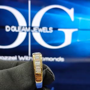 Anillo de Oro para Hombre con Diamante Cultivado en Laboratorio de Corte Radiante de 2CT, con Piedras Laterales en Baguette, Anillo de Diamante de Lujo para Hombre, Anillo de Compromiso - Product Image 2