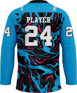 เสื้อเจอร์ซีย์ฮ็อกกี้น้ำแข็งทรงเข้ารูปเสื้อระเหิดสำหรับผู้เล่นเสื้อออกแบบโลโก้ทีมได้ตามต้องการ - Product Image 2