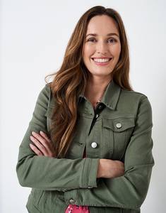 Chaqueta vaquera de mujer con cinturón, estilo gabardina, abrigo largo de mezclilla, look sofisticado - Product Image 4