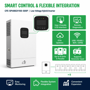 Inversor Híbrido de 6.2kW 48V <span class=keywords><strong>CFE</strong></span> SPI4862V100-500P, Sistema de Almacenamiento de Energía para el Hogar, Respaldo de Batería, Onda Sinusoidal Pura, Iones de Litio, Monofásico, UPS - Product Image 5