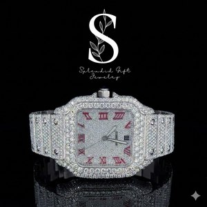 Reloj de Moissanita de Lujo de Alta Calidad, Reloj Personalizado con Incrustaciones de Diamantes para Regalo, Venta al por Mayor de Fábrica, Relojes Mecánicos con Incrustaciones de Diamantes Estilo Hip Hop - Product Image 1