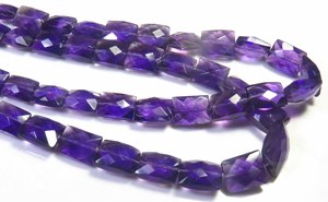 Cuentas facetadas de amatista de primera calidad, hilo de 16.5'' de amatista brasileña natural, cuentas baguette de 7-11mm con perforación central morada para bricolaje - Product Image 2
