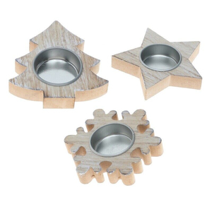 Handmade Natural Wood Snowflake Candle Holder for Christmas <b>Decoration</b> Eco-friendly Laser Stand for <b>Winter</b> Table Home Decor - Product Image 5