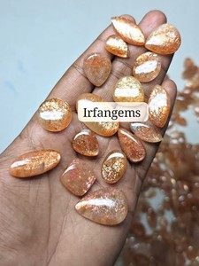 Pierre précieuse de pierre de soleil orange attrayante, Cabochon de pierre de soleil séduisant, Cristal de pierre de soleil en vrac, Pierre précieuse d'iolite pour la fabrication de pendentifs - Product Image 4