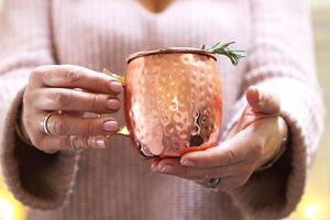 Copper cocktail cup set for stylish premium drink aesthetics hammered finish metal cups durable reusable premium bar <b>mugs</b> - Product Image 1
