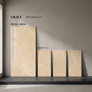 Pietra Crema 800x1600mm Semi Matt Porcelain Ceramic Wall Tiles Natural Cream Stone Look Bathroom Outdoor Adhesive Non-Slip - Product Image 1