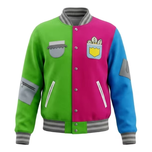 Manteau court pour femme en polyester, style automne-hiver, avec patchwork, motif champignon, réfléchissant, coupe ample, double boutonnage et col montant. - Product Image 1
