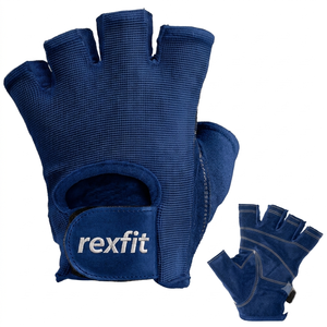 Gants de sport demi-doigts Rexfit en maille respirante avec support de poignet pour entraînement fitness, unisexe, vente en gros, personnalisables - Product Image 3