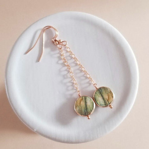 Pendientes Colgantes con Forma de Moneda de Labradorita, Destello Azul, Piedra Preciosa Natural, Plateados en Plata, Joyería Hecha a Mano para Mujer - Product Image 4