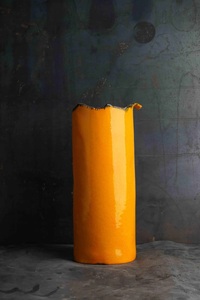 Tall Ceramic Utensil Holder Glossy Marble Vein Glaze Handcrafted Kiln <b>Fired</b> Durable Heat Safe Kitchen Counter Organizer - Product Image 4