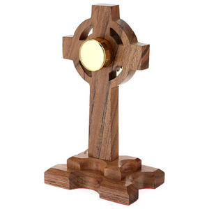Relicario Católico de Madera Premium con Cruz y Centro de Latón, Hecho a Mano, Decoración para Altar de Iglesia, Regalo Religioso, Suministro al por Mayor - Product Image 5
