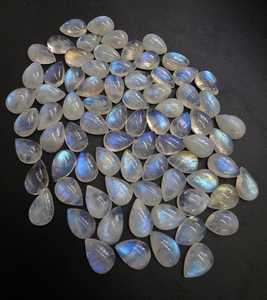 Cabochons en pierre de lune arc-en-ciel de qualité A, en forme de goutte, calibrés, pour la création de bijoux - Product Image 5