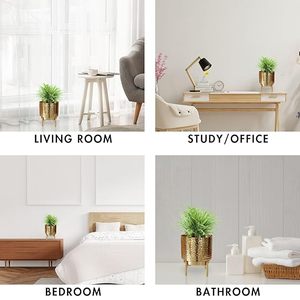 Pot de fleurs moderne en laiton avec finition martelée à la main et support métallique pour usage intérieur - Product Image 5