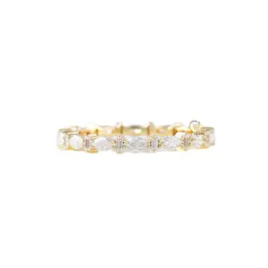 Minimalistische Ring, 925 Zilveren Oost West Marquise & Baguette Cut Moissanite Diamanten Trouwband Ring Voor Vrouwen