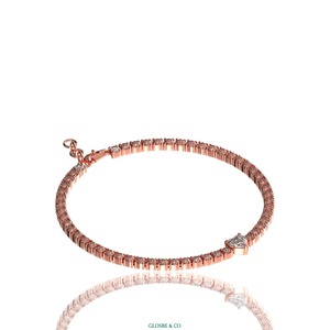 Pulsera de tenis de moissanita con diamantes de 6 mm para uso diario, con diamantes sintéticos (cultivados en laboratorio) redondos de plata, certificados por Glosbe & Co GRA - Product Image 3