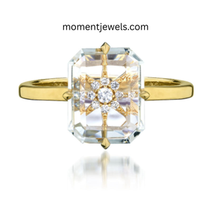 925 Sterling Silver Pink Rectangle <b>Ring</b> 18K Gold Plated White <b>Crystal</b> Elegant Minimal Daily Wear Jewelry for Women Gift - Product Image 3