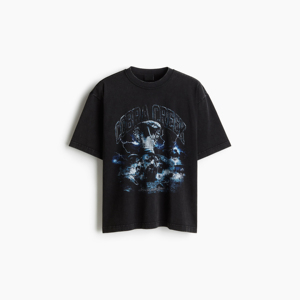 Camiseta de Hombre Oversize con Estampado de Alta Densidad, Algodón de Alta Calidad, Diseño Gráfico en Relieve, Corte Holgado, Cuello Redondo, Manga Corta, Estilo Urbano - Product Image 2
