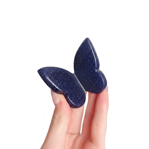 Papillon volant en cristal de haute qualité, pierre de guérison en pierre d'or bleue, ailes sculptées en 3D, décoration intérieure, vente en gros - Product Image 4