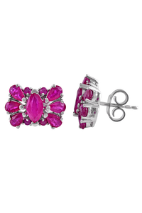 ต่างหูทับทิมเงินแท้ 92.5 รุ่น KLST-30132 - Product Image 3