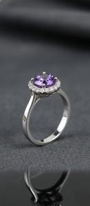 แหวนรูปปีกประดับมุกน้ำจืดและอเมทิสต์ทำมือสำหรับเด็กในงานแต่งงาน ตัวเรือนเงินแท้ 925 ประดับคริสต์เชียนเพฟเซ็ตติ้ง - Product Image 3