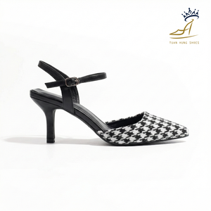 Zapatos de vestir elegantes para mujer, transpirables, de tweed, con tacón de aguja, cerrados, con tira trasera, de proveedor de fábrica de Vietnam, con suela Vibram - Product Image 4