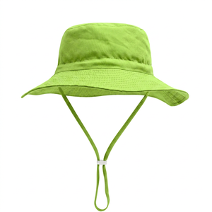 Olive Green Breathable Waterproof 100% Cotton Mesh 6-Panel Bucket <b>Hat</b> Adjustable Strap Unisex Adults Outdoor Spring <b>Summer</b> - Product Image 2