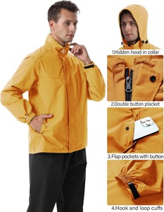 Combinaison de pluie de qualité export, vêtements de randonnée et de camping haut de gamme pour les voyages en plein air, fabricant - Product Image 2