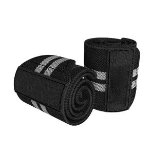 Bandes de maintien pour poignets unisexes, noires, renforcées, à rayures, robustes, réglables, pour la musculation, l'haltérophilie, équipement de gym, stabilisateur - Product Image 1