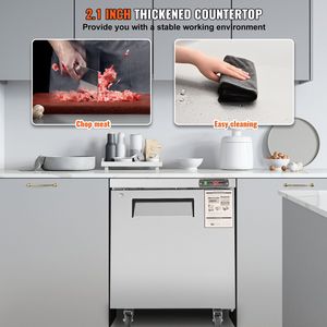 28 \ "frigorifero piano di lavoro commerciale Undercounter 7.4 Cu. Ft stazione di lavoro in acciaio inox ventola di raffreddamento singola attrezzatura da cucina - Product Image 5