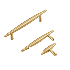 Manija de media luna de latón cepillado para puertas de armario y cajones, herrajes modernos para muebles de cocina de apartamentos y hoteles - Product Image 3