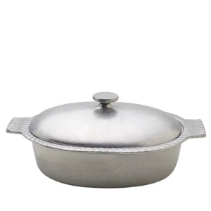 Cacerola Redonda de Acero Inoxidable con Tapa, Olla de Metal Resistente, Apta para Horno, para Todo Tipo de Estufas, Diseño Minimalista - Product Image 1