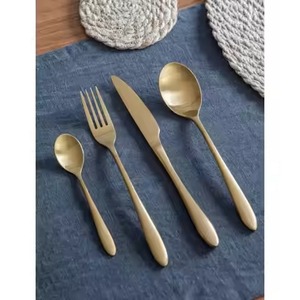 Handmade <b>Gold</b> Brass Cutlery Set Elegant Dining Flatware Utensil Collection Premium <b>Table</b> Decor For Restaurant - Product Image 2