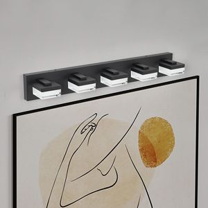 Modern 5-<b>Light</b> <b>Bathroom</b> Vanity LED <b>Light</b> Fixture Black <b>Over</b> <b>Mirror</b> Design with Stylish <b>Bathroom</b> Vanity <b>Lights</b> - Product Image 2