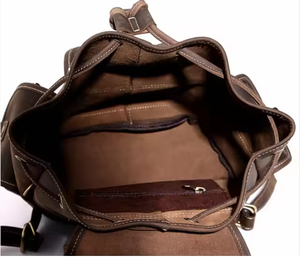 genuine leather laptop <b>backpack</b> handmade durable vintage stylish secure padded compartment spacious unisex travel <b>college</b> - Product Image 4