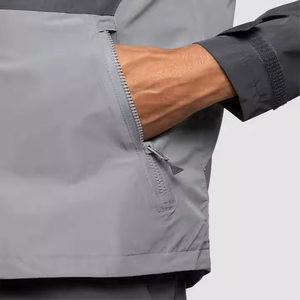 High Quality Custom <b>Men</b> Windbreaker Sets Streetwear Canvas Stand Collar Front <b>Reflective</b> Breathable Winter <b>Jacket</b> - Product Image 6