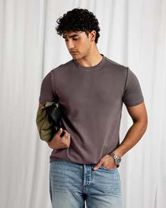 T-shirt à manches courtes pour homme, col rond, coton doux, uni, sans impression, fabricant de t-shirts personnalisés - Product Image 2