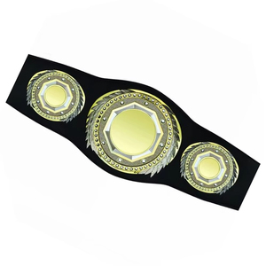 Ceinture de lutte de style championnat premium, plaques métalliques robustes, sangle en cuir véritable, ajustement réglable, approvisionnement en gros OEM - Product Image 6