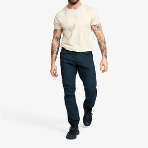 Men's Navy Softshell Trousers Regular Fit Zip Fly Water Resistant Outdoor Hiking Pants With Pockets All Seasons Wear - Product Image 2