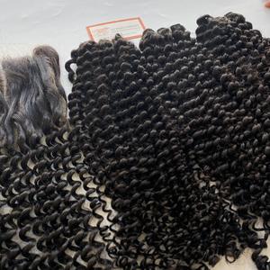 Paquets de cheveux bouclés d'eau vierge vendeur de cheveux humains vietnamiens bruts non traités de couleur naturelle meilleur choix 2024 - Product Image 5