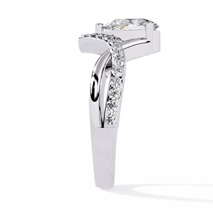 Anillo de compromiso de platino con diamante de corte ovalado, halo y diamantes laterales, estilo clásico, certificado por GIA, joyería para mujer - Product Image 3