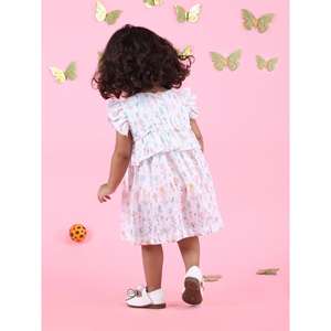 Polka Tots Robe sans manches à imprimé ours fleuri avec bandeau-Multicolore - Product Image 2