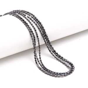 Cuentas de Diamante Negro Natural Lustre, facetadas de 4mm, hilo de 15 pulgadas, orificio de 0.40mm, sueltas, para joyería hecha a mano, venta al por mayor, terceros - Product Image 3