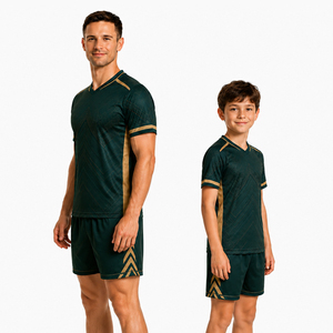 Maillot de football personnalisé Arabie Saoudite 2026 – Ensemble maillot de foot vert et or pour hommes, femmes et enfants – Tenue de football personnalisée - Product Image 4