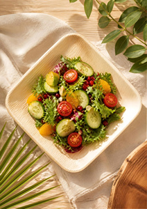 Assiettes en feuilles de palmier naturelles Eco2go Vietnam, vaisselle réutilisable écologique, biodégradable, non toxique, de qualité alimentaire - Product Image 2