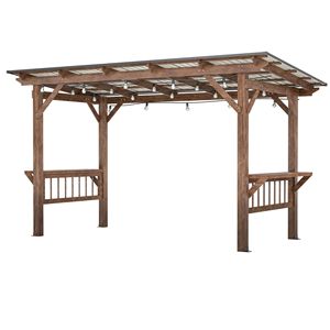Pergola in Legno 13 x 6,5 con Tetto in Metallo, Gazebo, Banconi Bar e Tettoia - Categoria Prodotti Pergole - Product Image 1