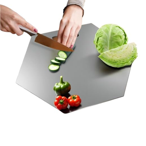 Planche à découper hexagonale en acier inoxydable, antiadhésive, durable et élégante, pour la cuisine et l'hôtellerie - Product Image 1
